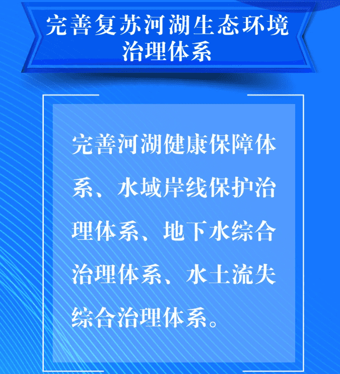 三、要完善復(fù)蘇河湖生態(tài)環(huán)境治理體系。完善河湖健康保障體系、水域岸線保護(hù)治理體系、地下水綜合治理體系、水土流失綜合治理體系。.png